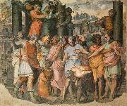 Perino Del Vaga Tarquin the Bold Founds the Temple of Jove on the Campidoglio painting